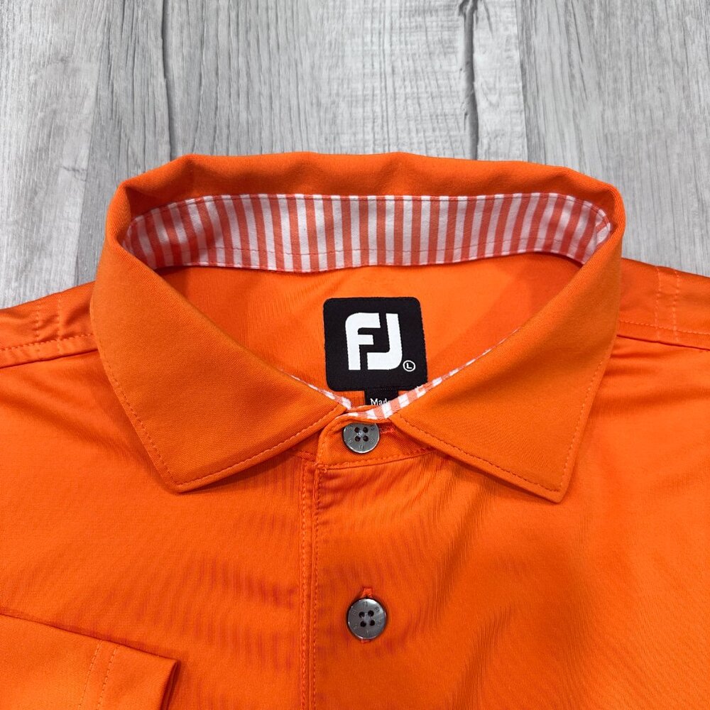 FootJoy Golf Polo Mens Large Tennessee Orange Short Sleeve Athletic Performance - Picture 2 of 8